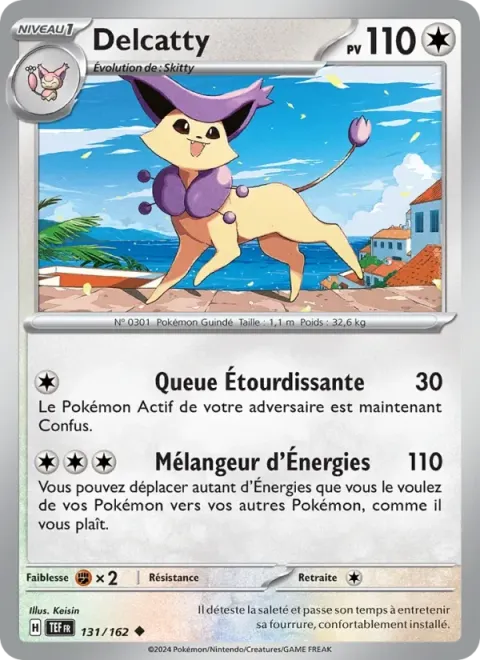 Carte Pokémon Delcatty 131/162, extension Forces Temporelles