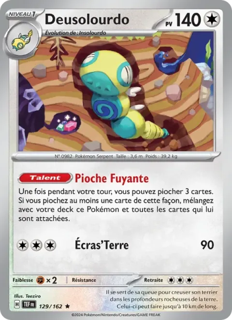 Carte Pokémon Deusolourdo 129/162, extension Forces Temporelles