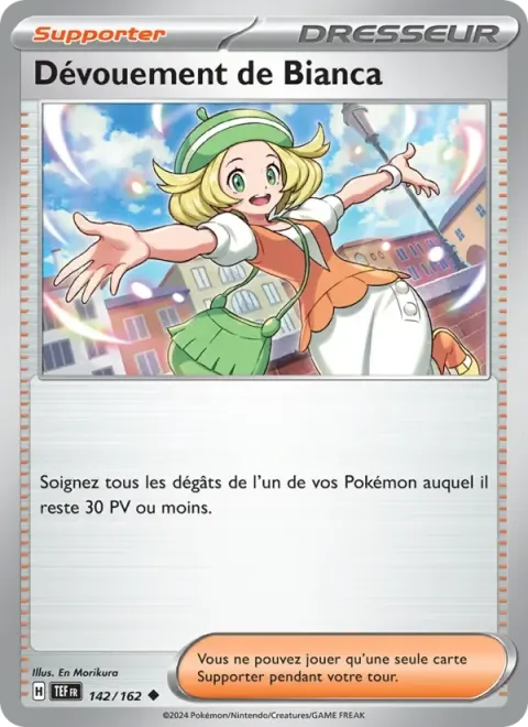 Carte Pokémon Dévouement de Bianca 142/162, extension Forces Temporelles
