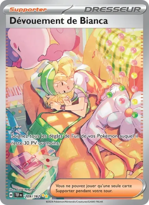 Carte Pokémon Dévouement de Bianca 209/162, extension Forces Temporelles
