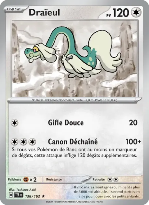 Carte Pokémon Draïeul 138/162, extension Forces Temporelles
