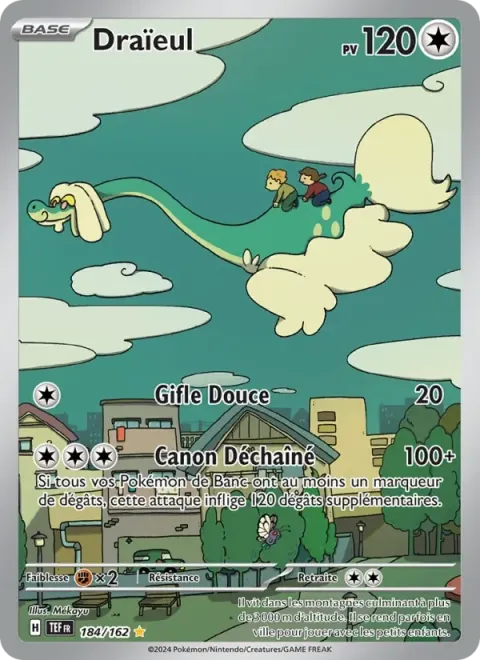 Carte Pokémon Draïeul 184/162, extension Forces Temporelles