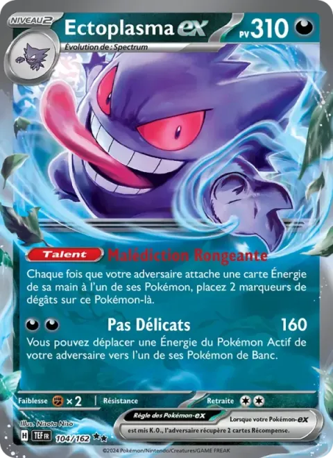 Carte Pokémon Ectoplasma-ex 104/162, extension Forces Temporelles