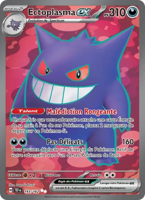 Carte Pokémon Ectoplasma-ex 193/162, extension Forces Temporelles