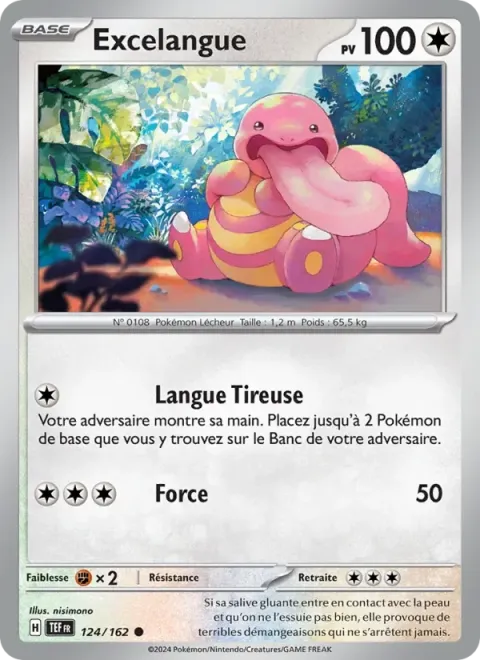 Carte Pokémon Excelangue 124/162, extension Forces Temporelles