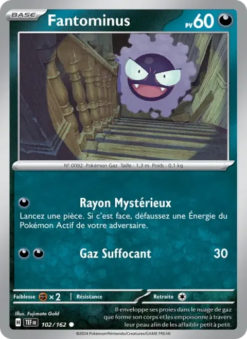 Carte Pokémon Fantominus 102/162, extension Forces Temporelles