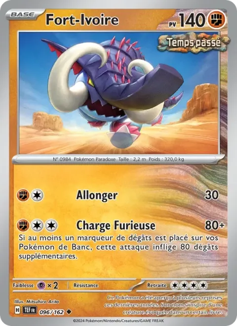 Carte Pokémon Fort-Ivoire 096/162, extension Forces Temporelles