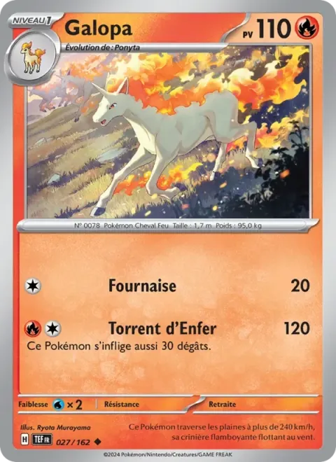 Carte Pokémon Galopa 027/162, extension Forces Temporelles