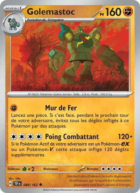 Carte Pokémon Golemastoc 088/162, extension Forces Temporelles