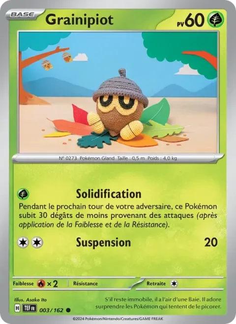 Carte Pokémon Grainipiot 003/162, extension Forces Temporelles
