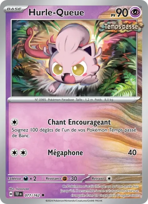 Carte Pokémon Hurle-Queue 077/162, extension Forces Temporelles