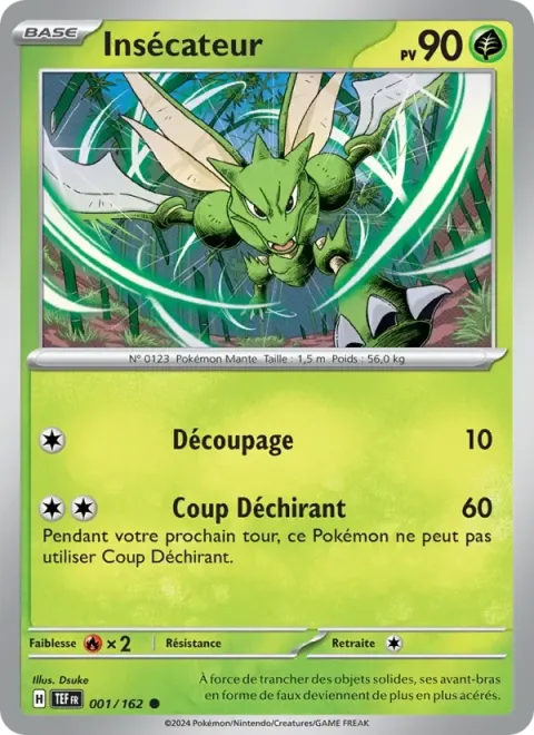 Carte Pokémon Insécateur 001/162, extension Forces Temporelles