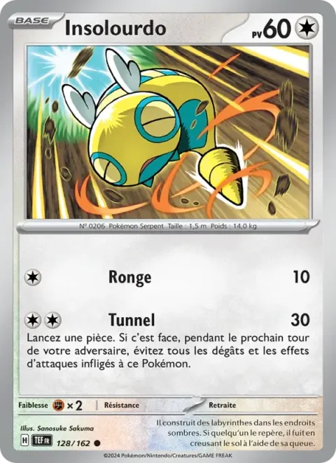 Carte Pokémon Insolourdo 128/162, extension Forces Temporelles