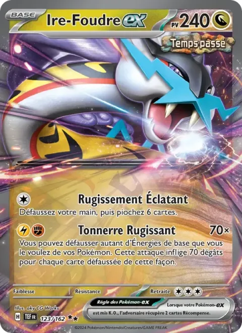Carte Pokémon Ire-Foudre-ex 123/162, extension Forces Temporelles