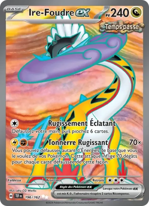 Carte Pokémon Ire-Foudre-ex 196/162, extension Forces Temporelles