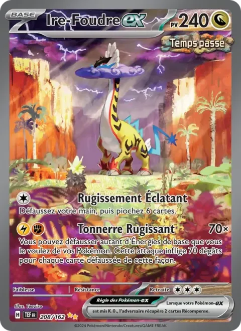 Carte Pokémon Ire-Foudre-ex 208/162, extension Forces Temporelles