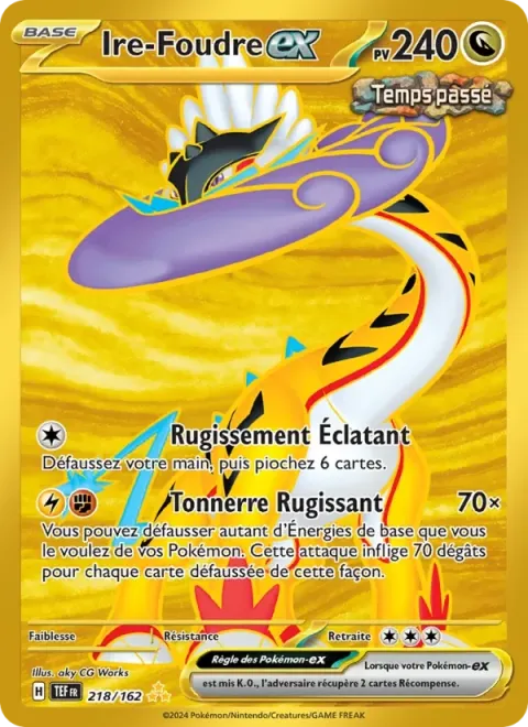 Carte Pokémon Ire-Foudre-ex 218/162, extension Forces Temporelles