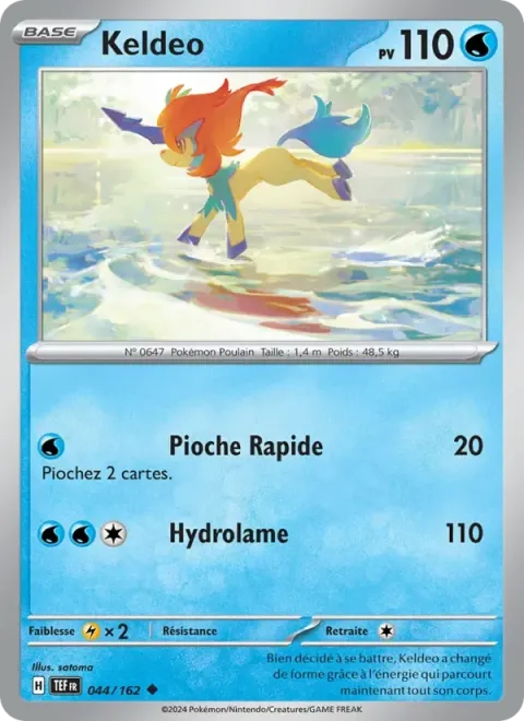 Carte Pokémon Keldeo 044/162, extension Forces Temporelles
