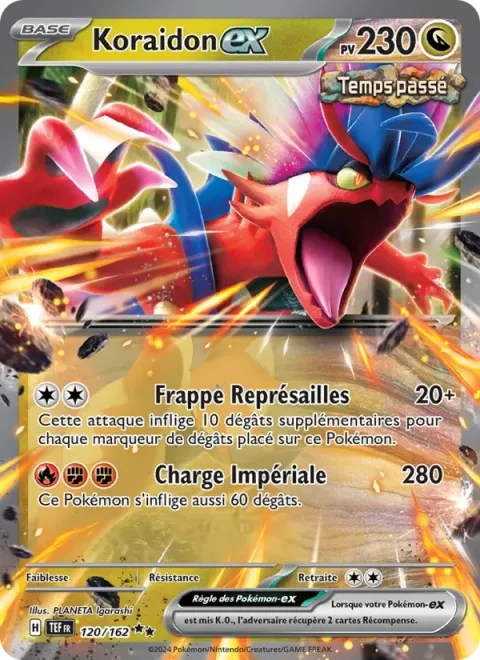 Carte Pokémon Koraidon-ex 120/162, extension Forces Temporelles
