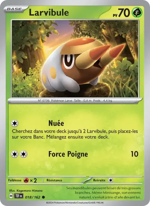 Carte Pokémon Larvibule 018/162, extension Forces Temporelles