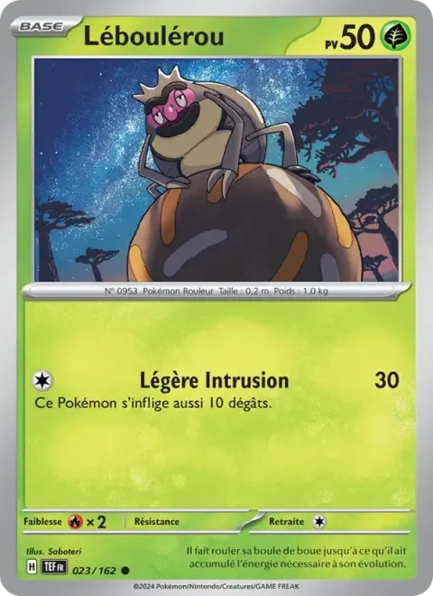 Carte Pokémon Léboulérou 023/162, extension Forces Temporelles