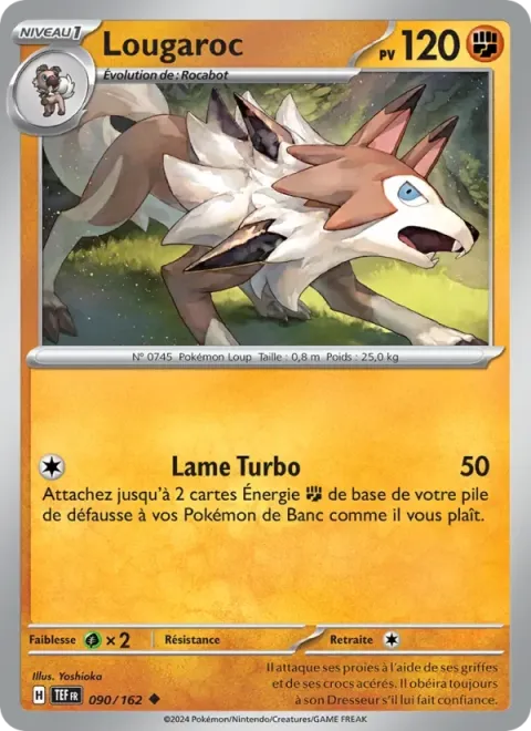 Carte Pokémon Lougaroc 090/162, extension Forces Temporelles