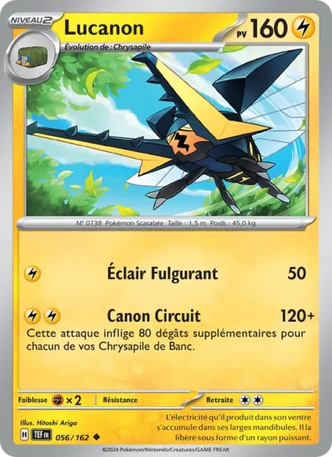 Carte Pokémon Lucanon 056/162, extension Forces Temporelles