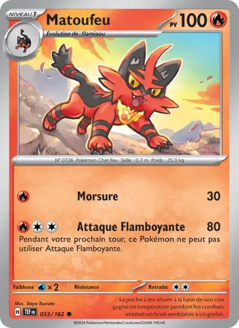 Carte Pokémon Matoufeu 033/162, extension Forces Temporelles