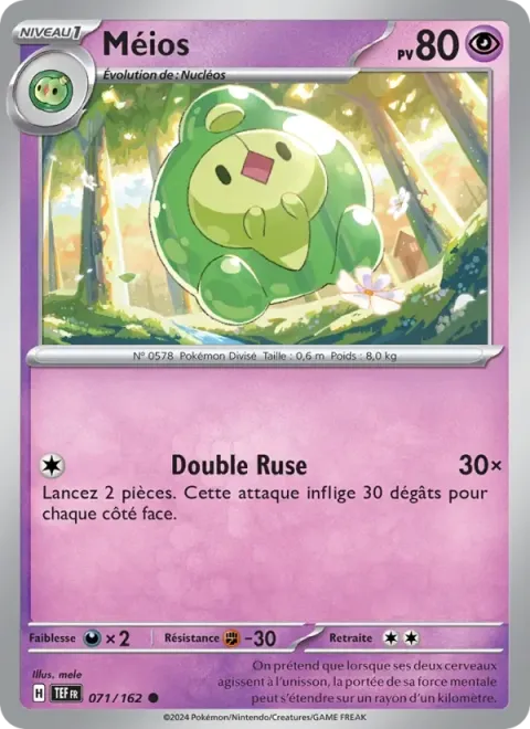 Carte Pokémon Méios 071/162, extension Forces Temporelles