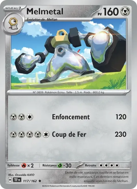 Carte Pokémon Melmetal 117/162, extension Forces Temporelles