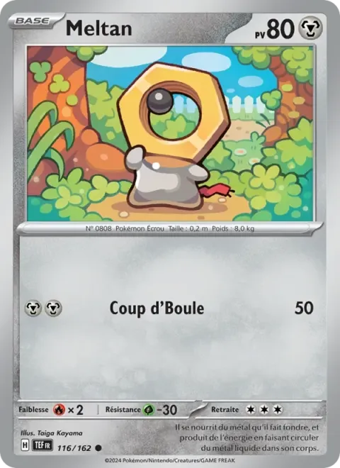 Carte Pokémon Meltan 116/162, extension Forces Temporelles