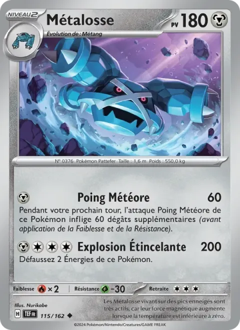 Carte Pokémon Métalosse 115/162, extension Forces Temporelles