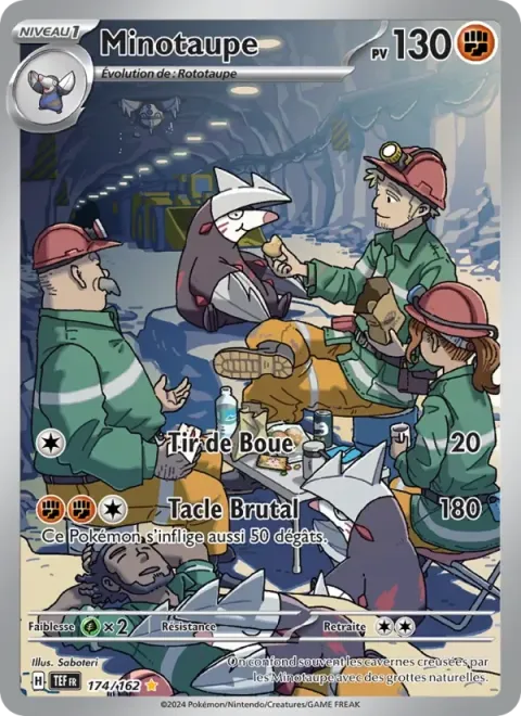 Carte Pokémon Minotaupe 174/162, extension Forces Temporelles