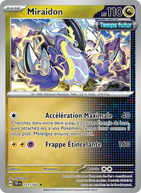 Carte Pokémon Miraidon 121/162, extension Forces Temporelles