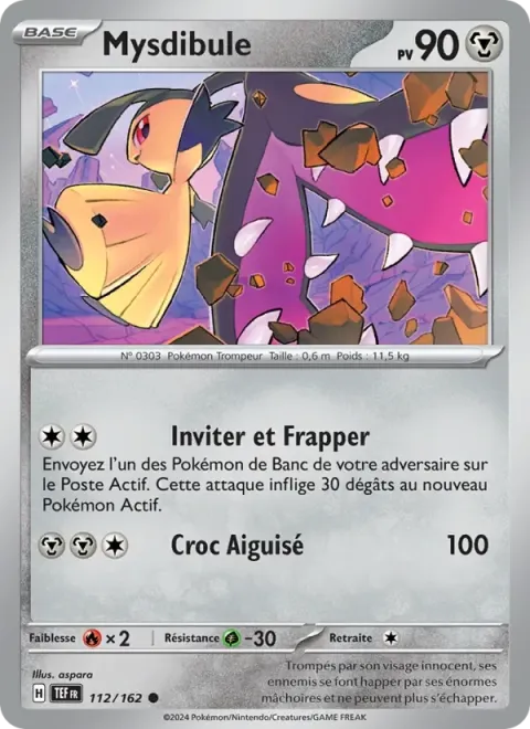 Carte Pokémon Mysdibule 112/162, extension Forces Temporelles