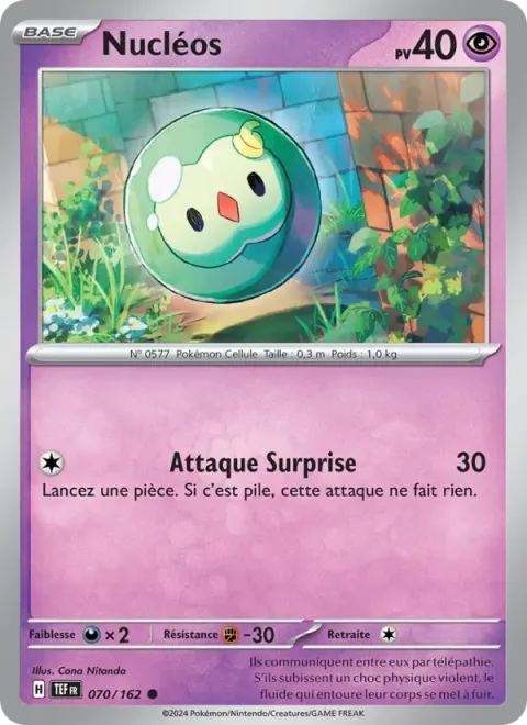 Carte Pokémon Nucléos 070/162, extension Forces Temporelles
