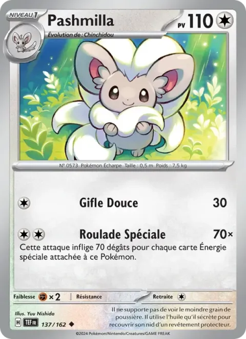 Carte Pokémon Pashmilla 137/162, extension Forces Temporelles