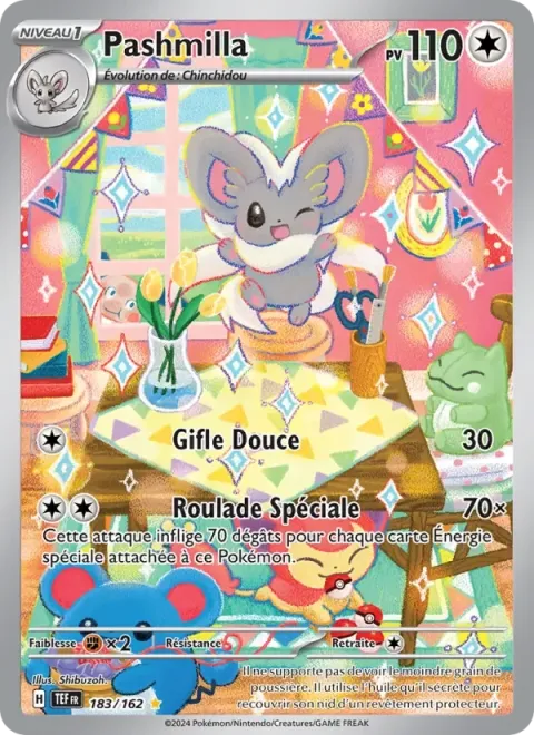 Carte Pokémon Pashmilla 183/162, extension Forces Temporelles
