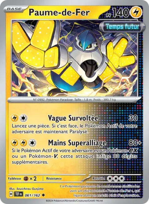 Carte Pokémon Paume-de-Fer 061/162, extension Forces Temporelles