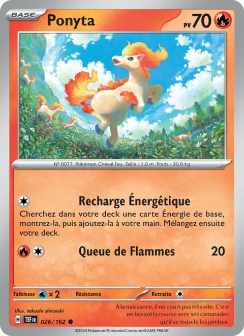Carte Pokémon Ponyta 026/162, extension Forces Temporelles