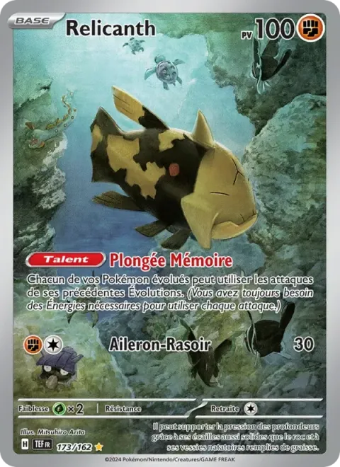 Carte Pokémon Relicanth 173/162, extension Forces Temporelles