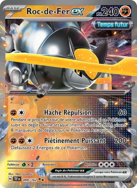 Carte Pokémon Roc-de-Fer-ex 099/162, extension Forces Temporelles
