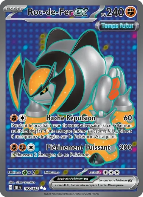 Carte Pokémon Roc-de-Fer-ex 192/162, extension Forces Temporelles