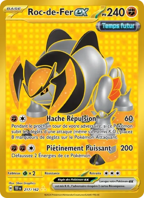 Carte Pokémon Roc-de-Fer-ex 217/162, extension Forces Temporelles