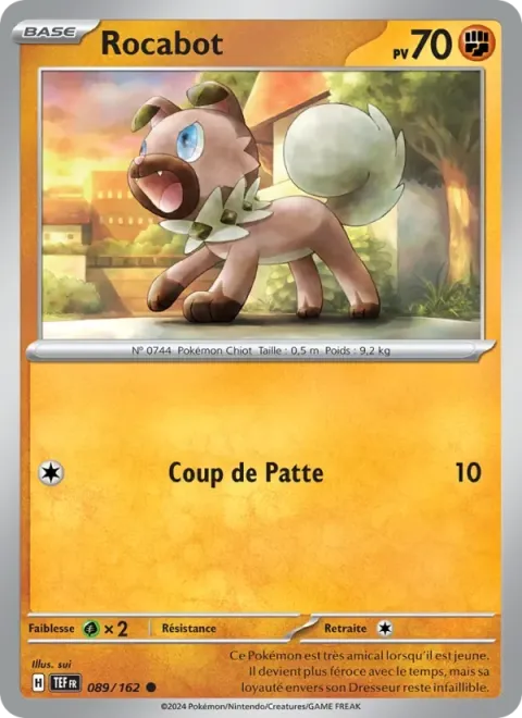 Carte Pokémon Rocabot 089/162, extension Forces Temporelles