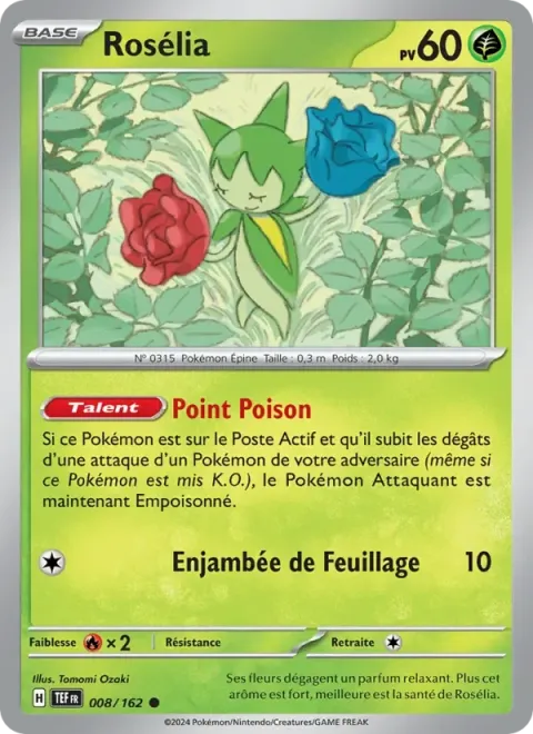 Carte Pokémon Rosélia 008/162, extension Forces Temporelles