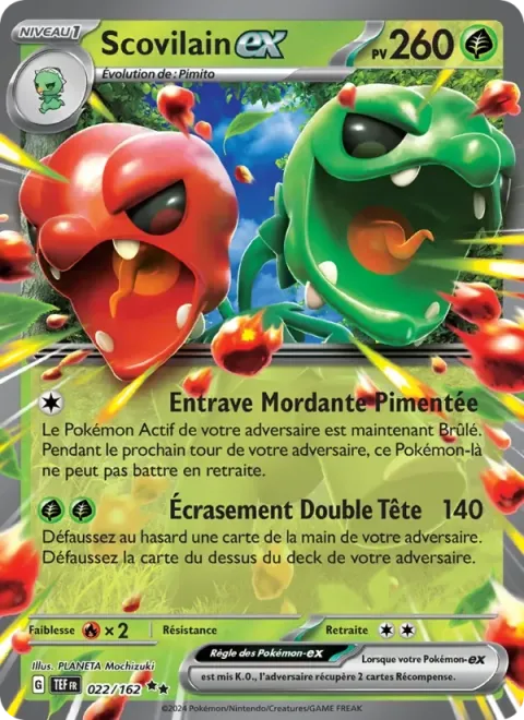 Carte Pokémon Scovilain-ex 022/162, extension Forces Temporelles