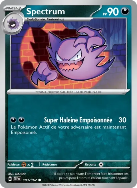 Carte Pokémon Spectrum 103/162, extension Forces Temporelles