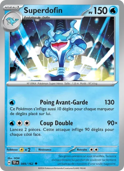 Carte Pokémon Superdofin 049/162, extension Forces Temporelles