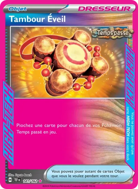 Carte Pokémon Tambour Éveil 141/162, extension Forces Temporelles